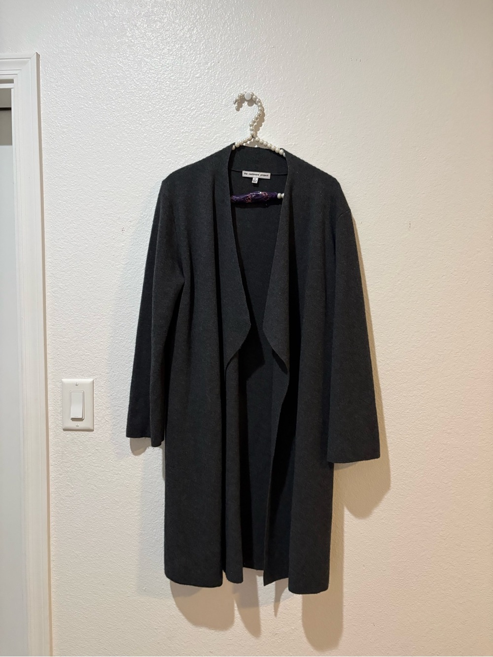 The Cashmere Project Dark Gray Open Cardigan